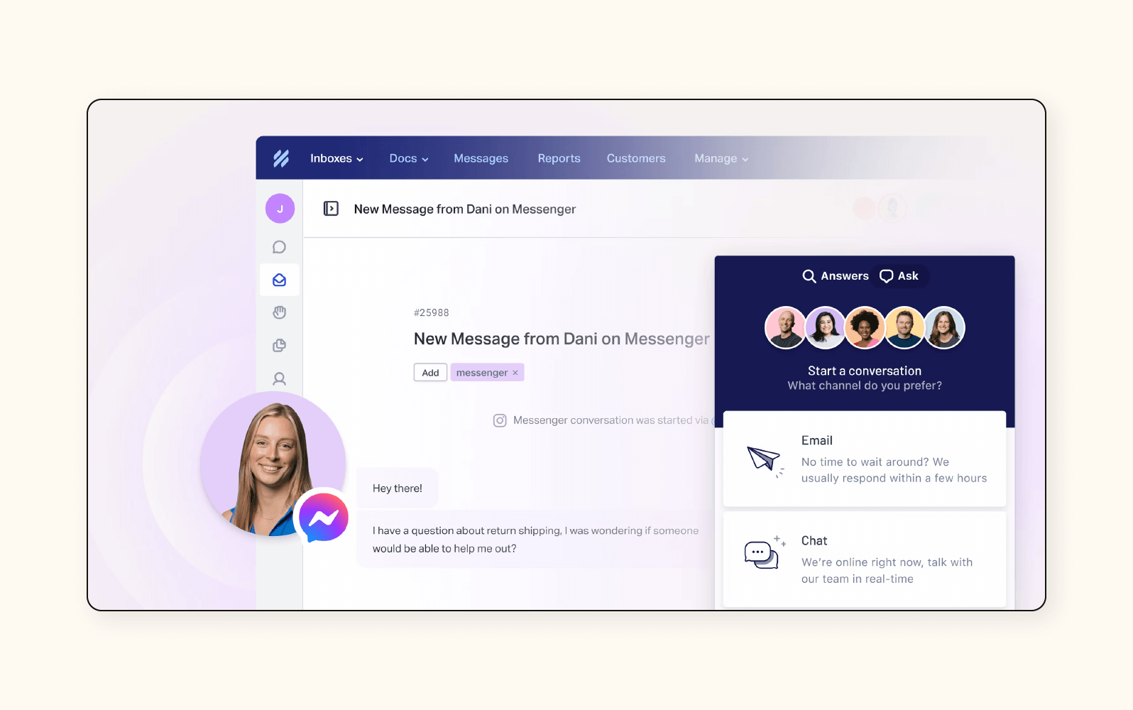 The Help Scout email inbox management interface