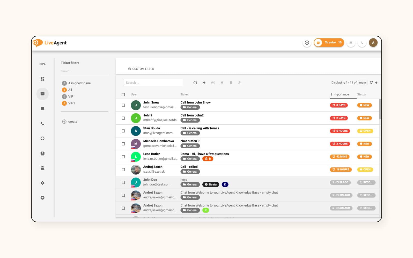 An image shows the LiveAgent customer portal.