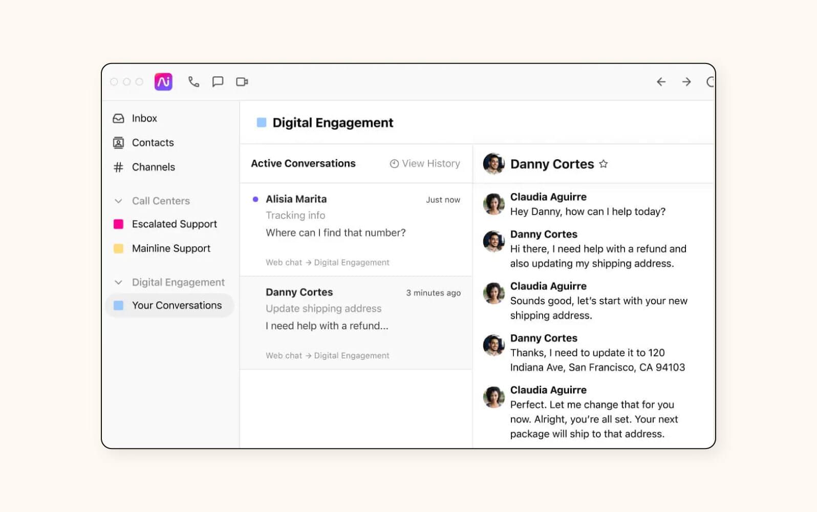 The Dialpad AI Contact Center software.