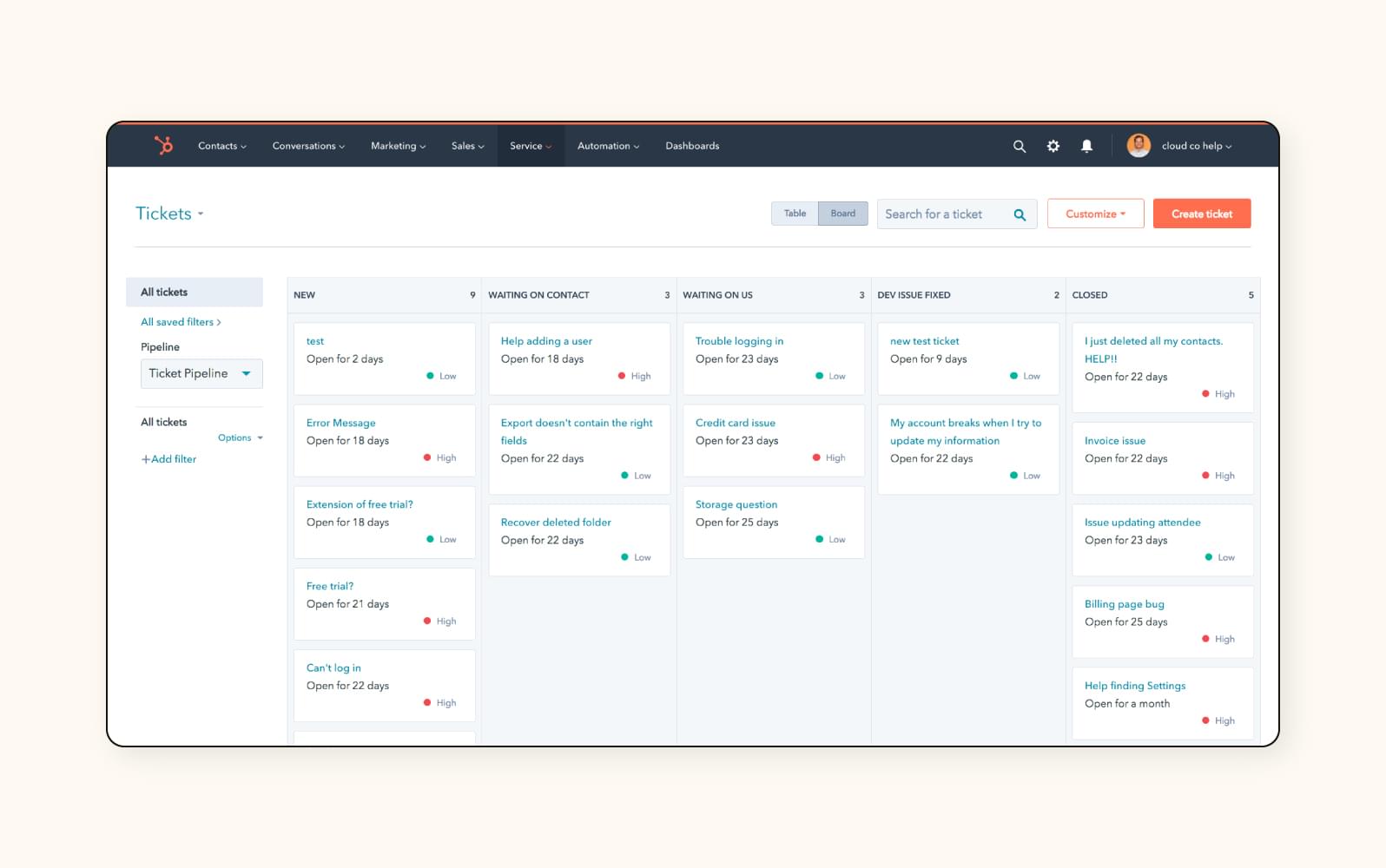 The HubSpot Service Hub customer self-service portal builder.