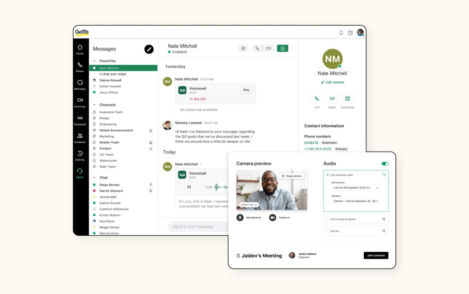 The GoTo Connect contact center software.