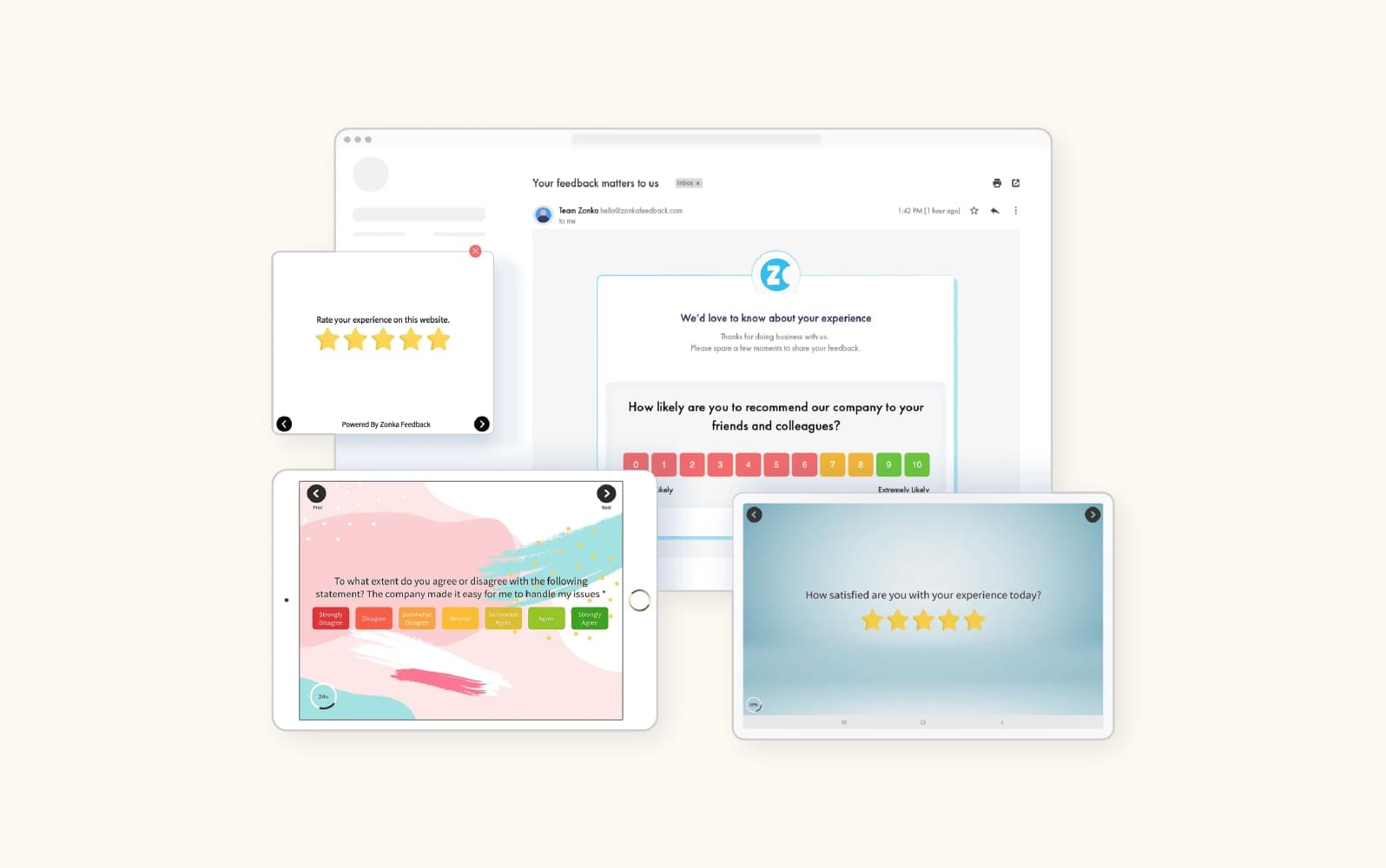 A screenshot of the Zonka Feedback software.