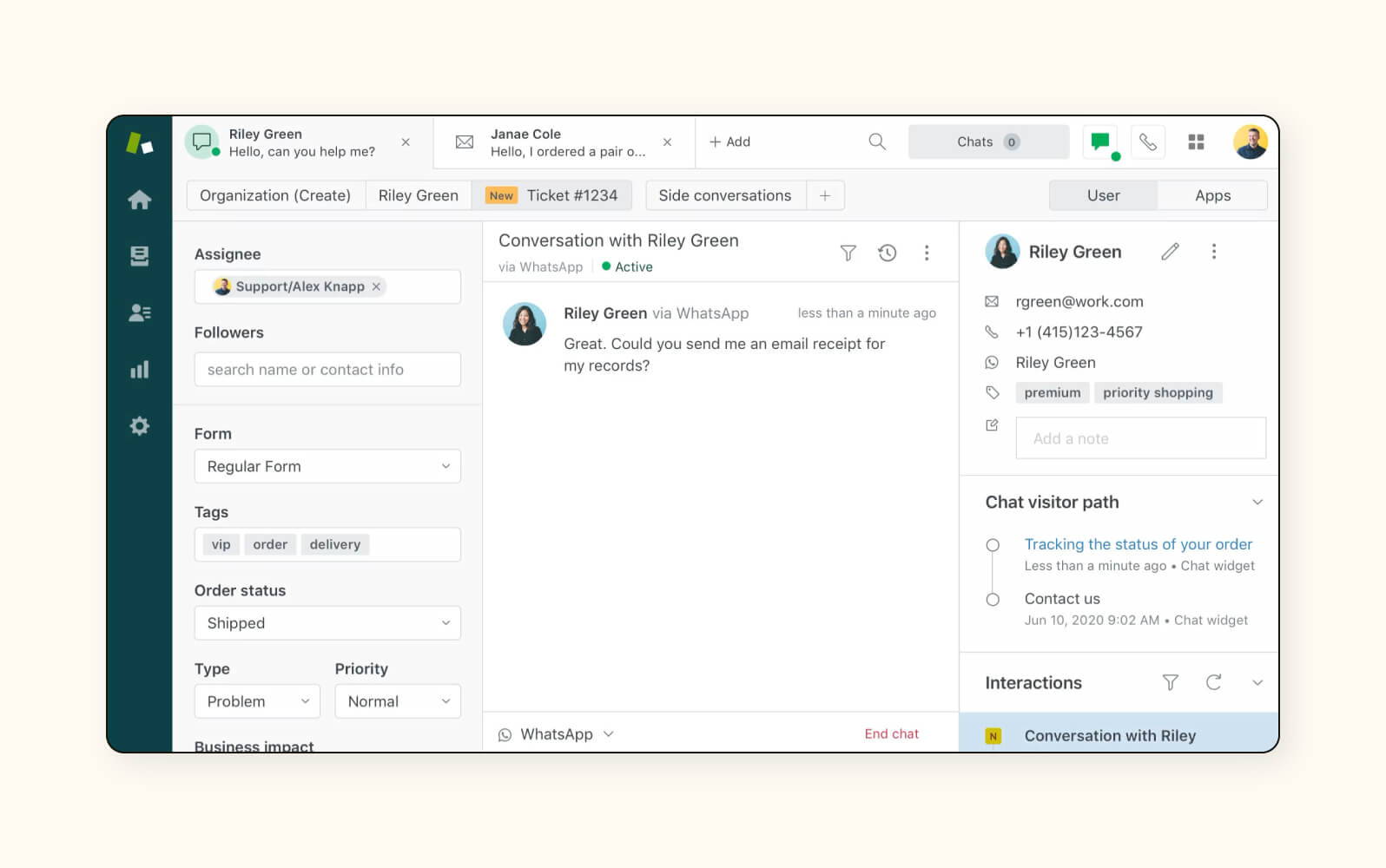 A product image of Zendesk social media customer service software.