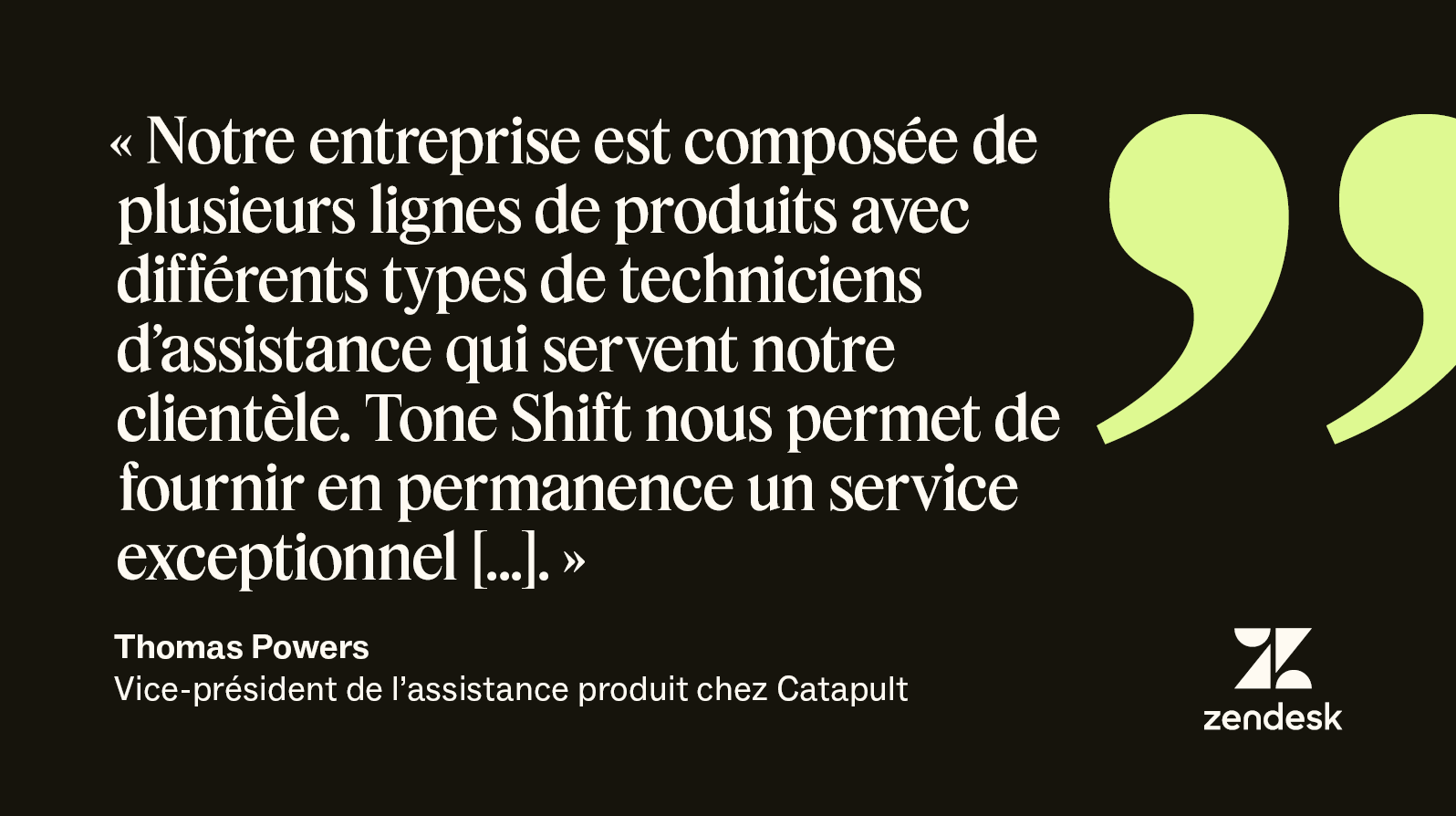 Thomas Powers, vice-président de l’assistance produit chez Catapult, explique comment Tone Shift de Zendesk AI pour l’expérience client leur a permis de créer une CX cohérente.